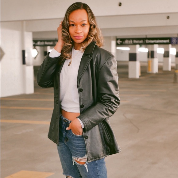 Wilsons Black Leather Jacket - Picture 3 of 5